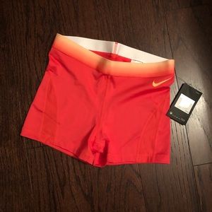 Nike Orange Ombré Spandex Shorts Size M - NEW